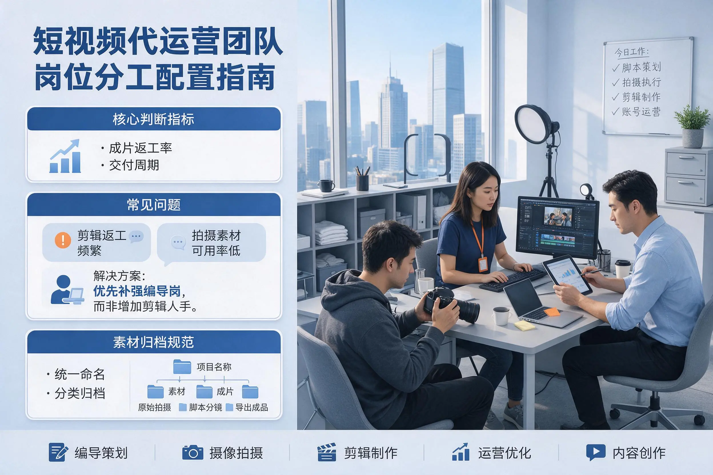短视频代运营团队如何配置?昌都企业岗位分工科普说明