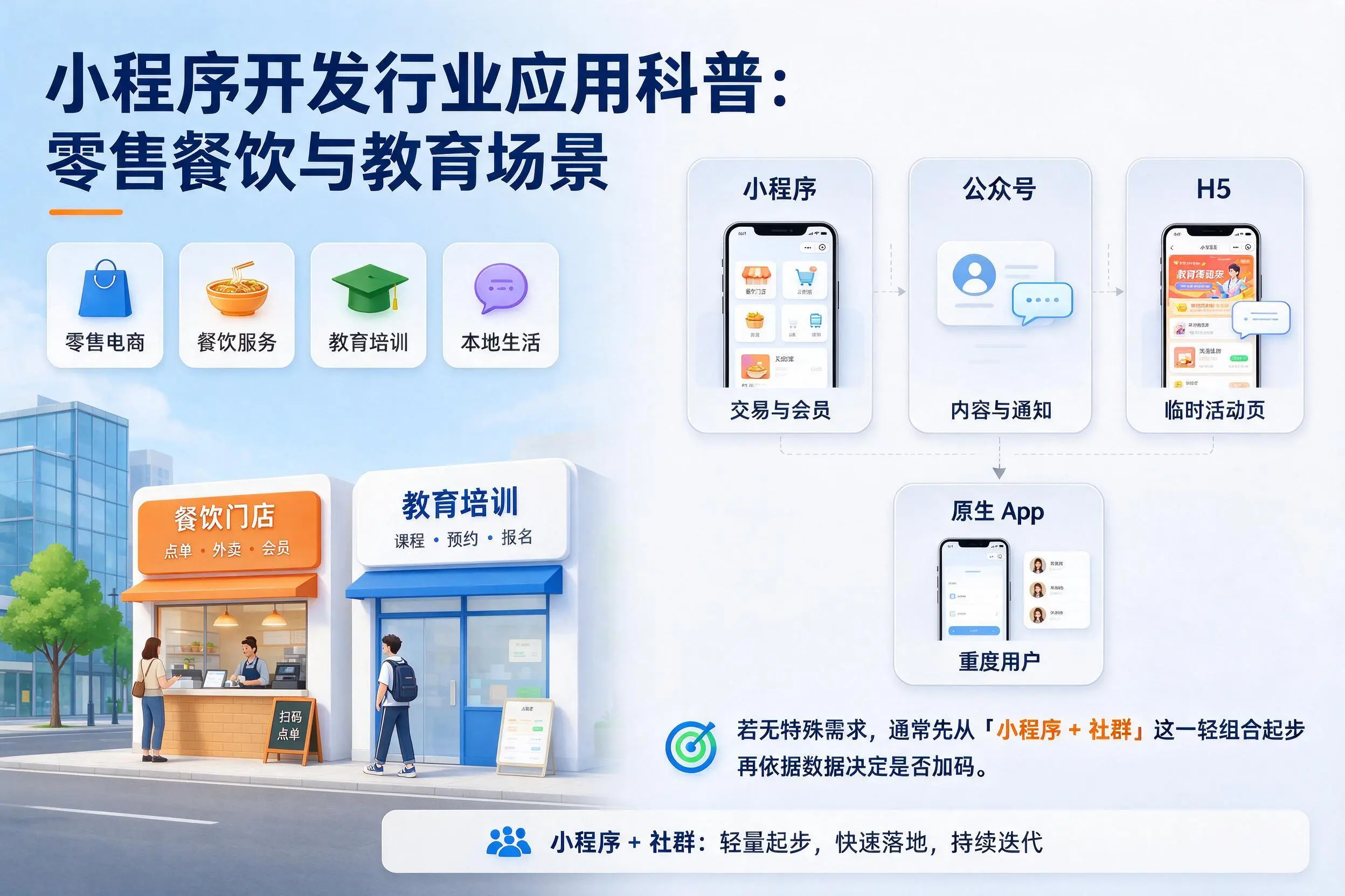 昌都小程序开发行业应用科普：零售餐饮与教育场景