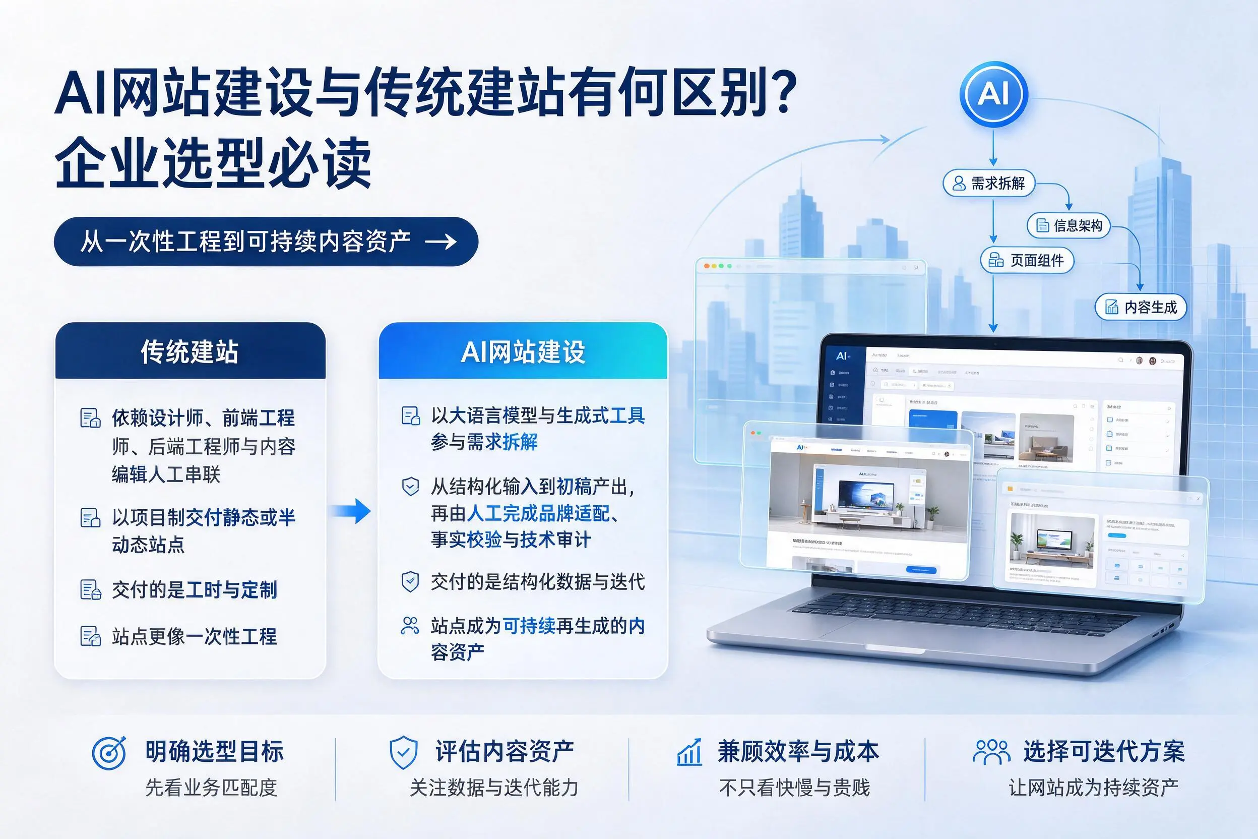 AI网站建设与传统建站有何区别？昌都企业选型必读