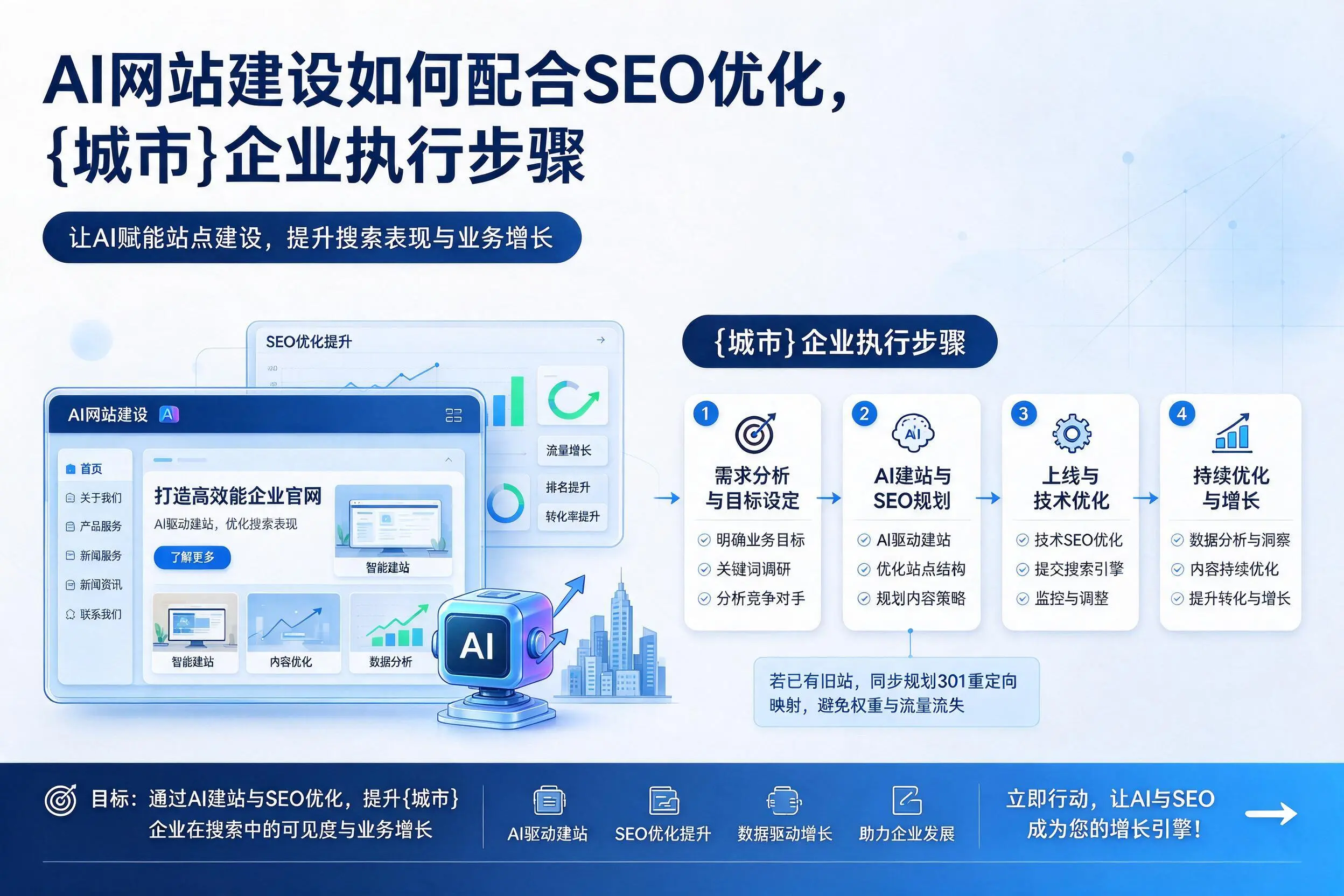 AI网站建设如何配合SEO优化，昌都企业执行步骤
