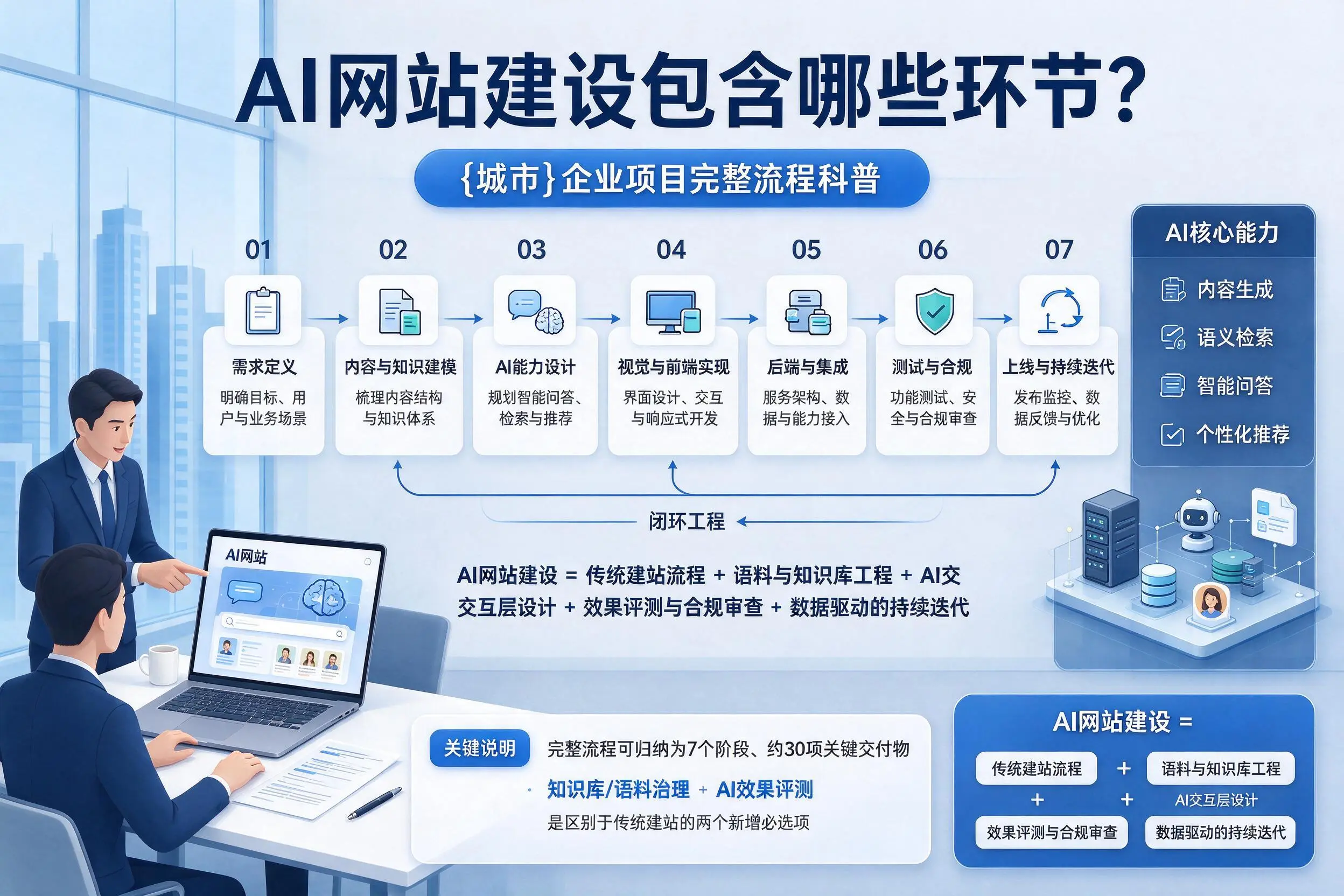 AI网站建设包含哪些环节？昌都企业项目完整流程科普