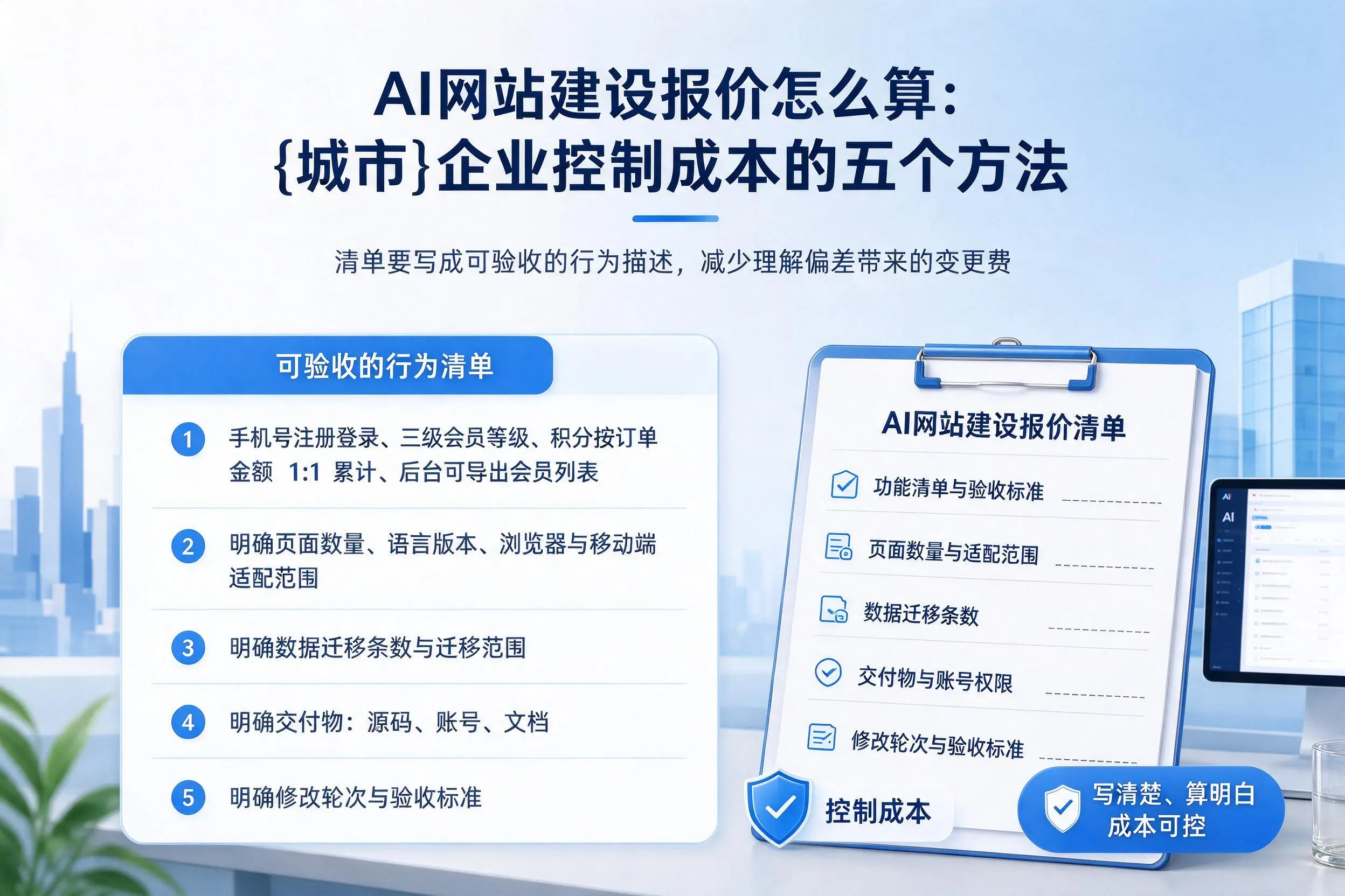 AI网站建设报价怎么算:昌都企业控制成本的五个方法